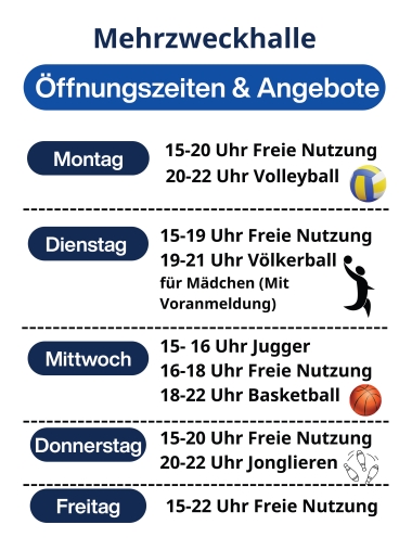 &Ouml;ffnungszeiten und Angebote der Mehrzweckhalle von Don Bosco Regensburg