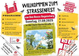 Einladung zum Straßenfest bei Don Bosco Regensburg am 21. September 2025