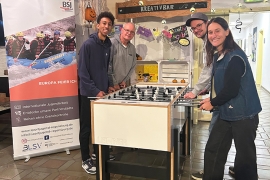von links nach rechts: Ludwig Songsare, Detlef Staude (beide Sportjugend), Karl Baier, Teresa Bauer (beide Don Bosco)
