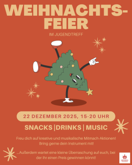 Weihnachtsfeier im Jugendtreff Don Bosco Regensburg am 22.12.25 um 15 Uhr
