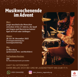 Musikwochenende in Würzburg für junge Musiker*innen ab 14 Jahren