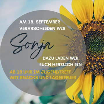 Am 18.09.2024 verabschieden wir Sonja aus dem Jugendtreff Don Bosco Regensburg