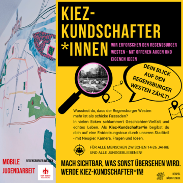 Mobile Jugendarbeit von Don Bosco Regensburg sucht Jugendliche aus dem Regensburger esten als Kiez-Kundschafter*innen