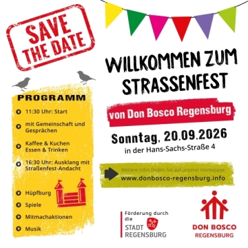Straßenfest des Don Bosco Zentrums Regensburg am 20.09.2026