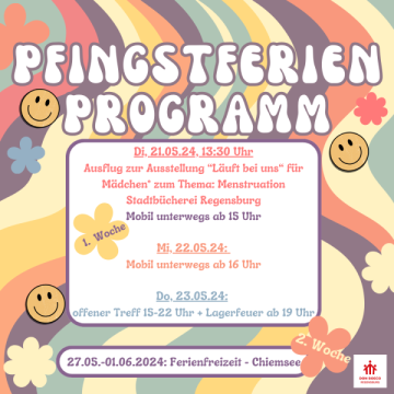 Programm für die Pfingstferien 2024 im Jugendtreff Don Bosco Regensburg