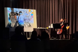 Cello trifft Malerei - Konzert der Künstlergruppe "Unternehmen Gegenwart" beim Musikfestival