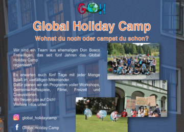Plakat zur Ankündigung des Global Holiday Camp 2021