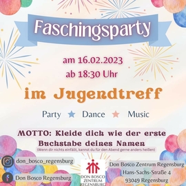 Faschingsparty am 16.02. 2023 im Don Bosco Zentrum Regensburg 