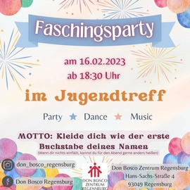 Faschingsparty am 16.02. 2023 im Don Bosco Zentrum Regensburg 