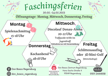 Der Jugendtreff im Don Bosco Zentrum bietet ein tolles Programm für die Faschingsferien 2023